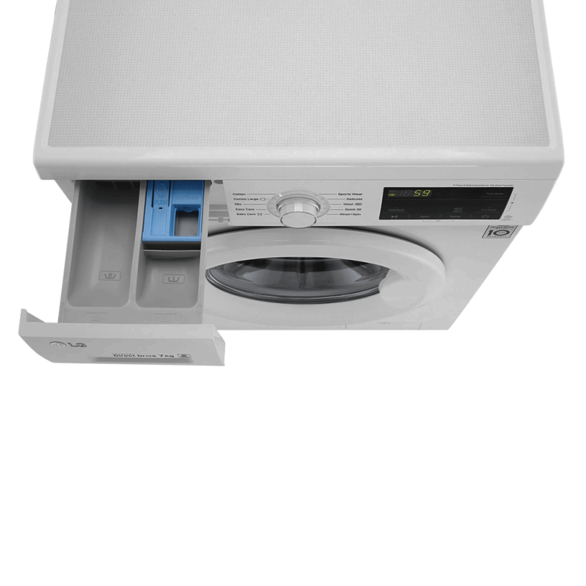 Lave-linge frontal LG 7 kg | Moteur Inverter - FH2J3QDNG0P - Blanc Hublot 