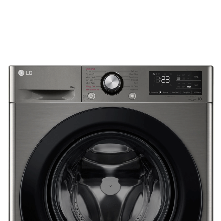 Lave Linge LG - VIVACE V200 | 9KG -  Smart AI DD - Silver - 1400 Tours