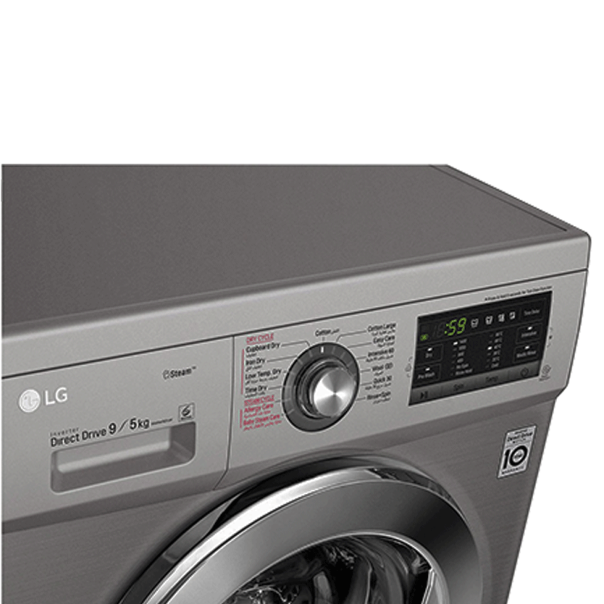 Lave Linge Séchante Frontale LG - FH4G6VDGG6 | 9 KG & 5KG - Silver - 1400 Tours
