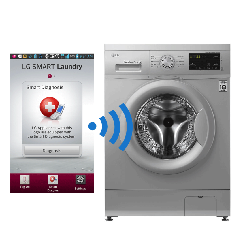 Lave Linge Frontale | LG - FH2JQDNG5P - Inverter - 7KG - Silver