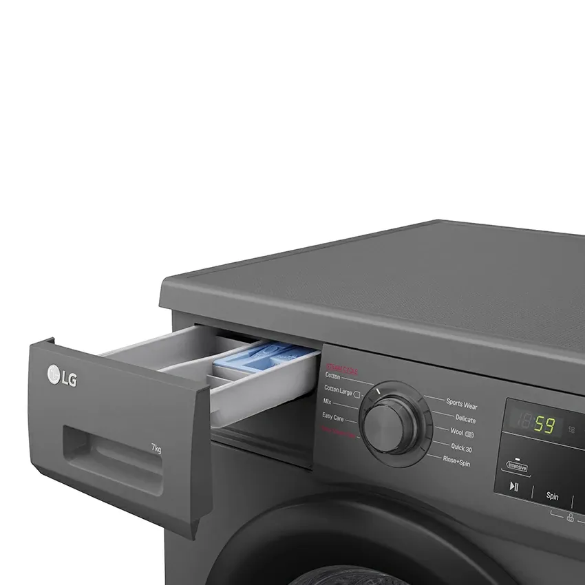 Lave Linge Frontale LG | F2J3QYG6J - 7KG - Noir - 1200 Tours