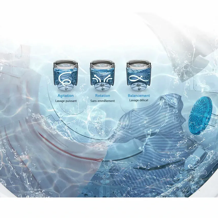 Lave Linge Top LG - T1288NEHGE | 12KG - Silver - 1200 Tours