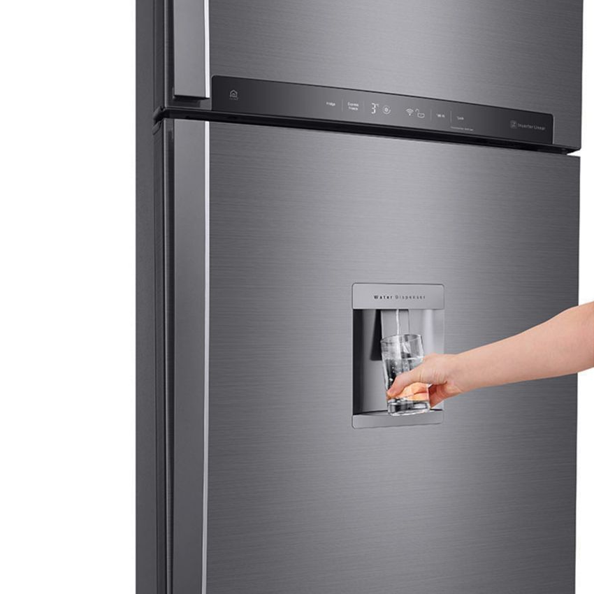Réfrigérateur LG GL-F502HLHL | 438 L - No Frost - 70 Cm - Silver + Fontaine d'eau